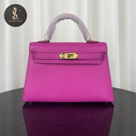 Hermes Mini Kelly 20 II Rose Pourpre Bag