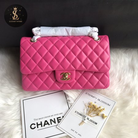 Chanel Classic Double Flap Bag Pink Quilted Lambskin