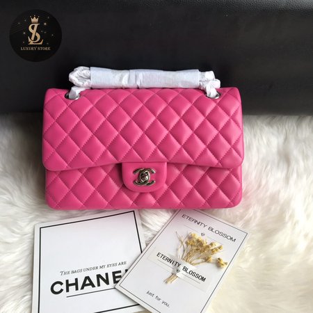 Chanel Classic Double Flap Bag Pink Quilted Lambskin