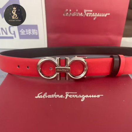 Ferragamo Double Gancini Reversible Leather Belt