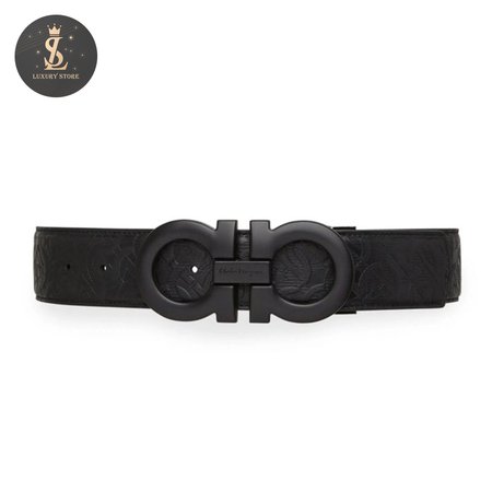 Ferragamo Men's Gancini Logo Leather Belt