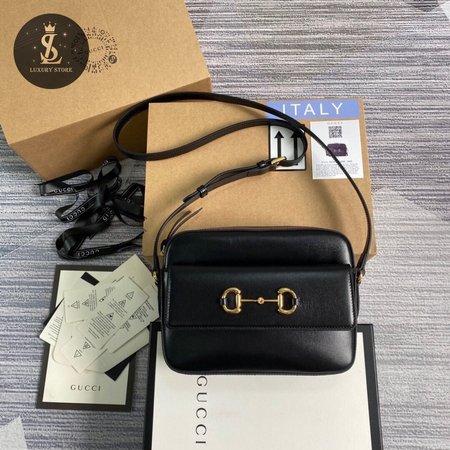 Gucci Horsebit 1955 Small Shoulder Bag Black