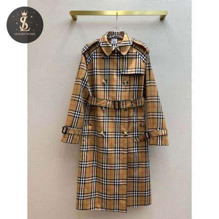 Burberry Check Gabardine Trench Coat