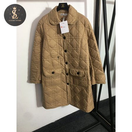 Dior CD Small Bee Rhombus Mid-Length Padded Coat