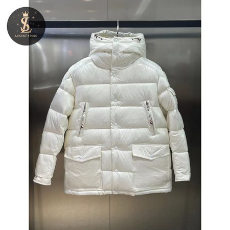 Moncler Chiablese Short Down Jacket Milk White