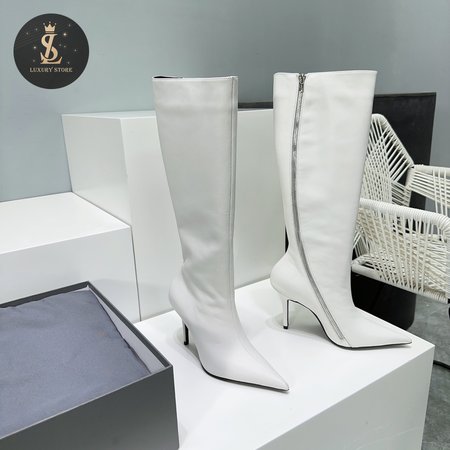 Balenciaga Autumn And Winter Pointed Toe Zipper Boots