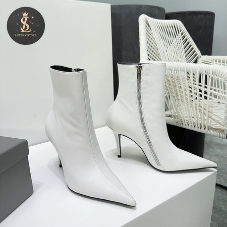 Balenciaga Autumn And Winter Pointed Toe Zipper Boots