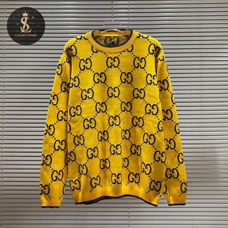 Gucci GG Wool Jacquard Sweater Yellow S-2XL