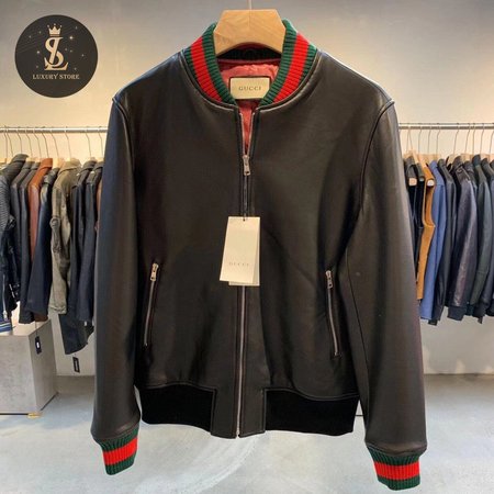 Gucci Leather Jacket With Web 431343 48-58