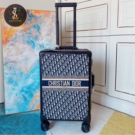 Diortravel Suitcase Blue Dior Oblique Technical Jacquard