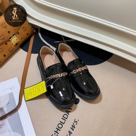 Chanel Loafers Patent Calfskin & Metal Black 35-40