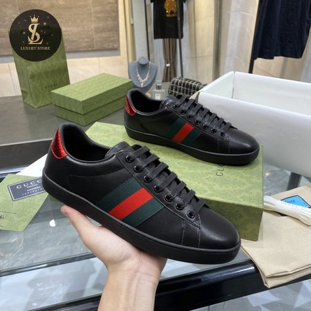 Gucci Ace Leather Sneaker Black Leather 35-44