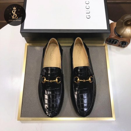 Gucci Jordaan Crocodile Loafer Black 38-44