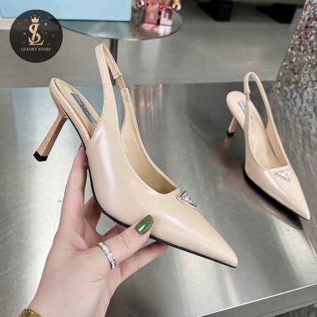 Prada Brushed Leather Slingback Pumps 35-39