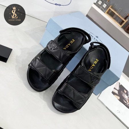 Prada Padded Nappa Leather Sandals Black 35-40