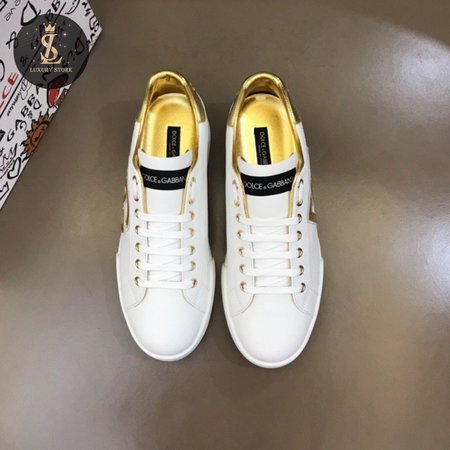 Dolce & Gabbana Calfskin Portofino Sneakers With DG Logo 38-45