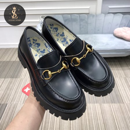 Gucci Leather Lug Sole Horsebit Loafer 35-39