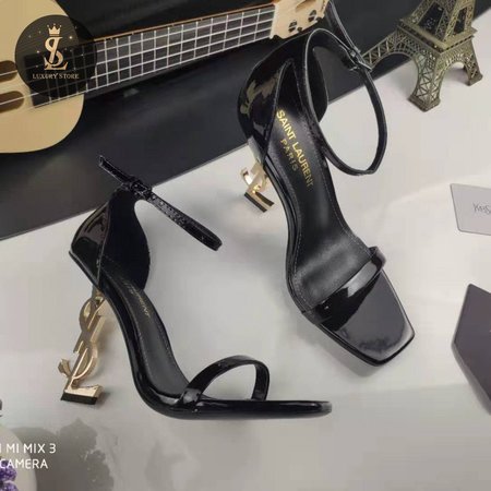 YSL Opyum Sandals In Patent Leather With Gold-Tone Heel 34-42