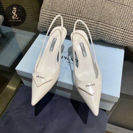 Prada Brushed Leather Slingback Pumps 34-41